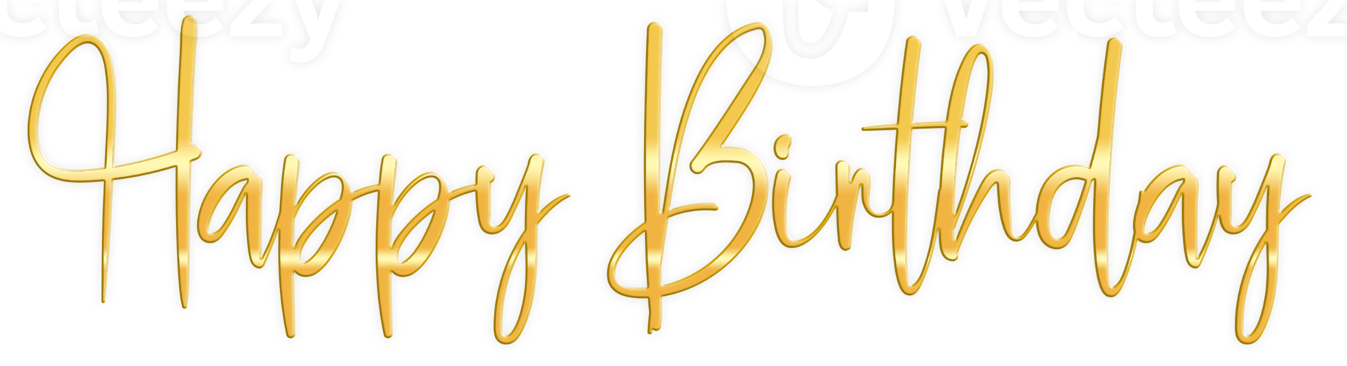 Golden Text Lettering Happy Birthday cut out png