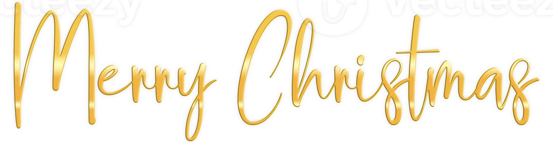 Golden Text Merry Christmas cut out png