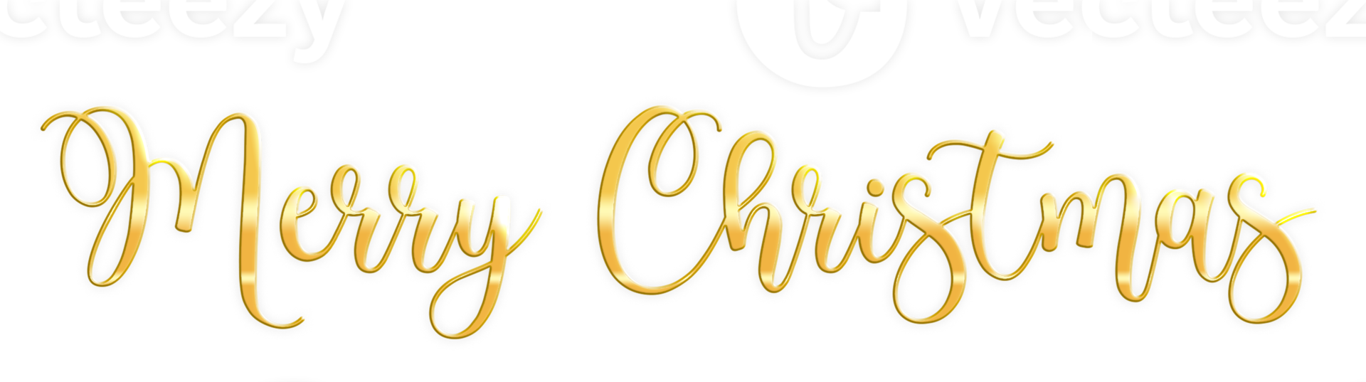 Golden Text Merry Christmas cut out png