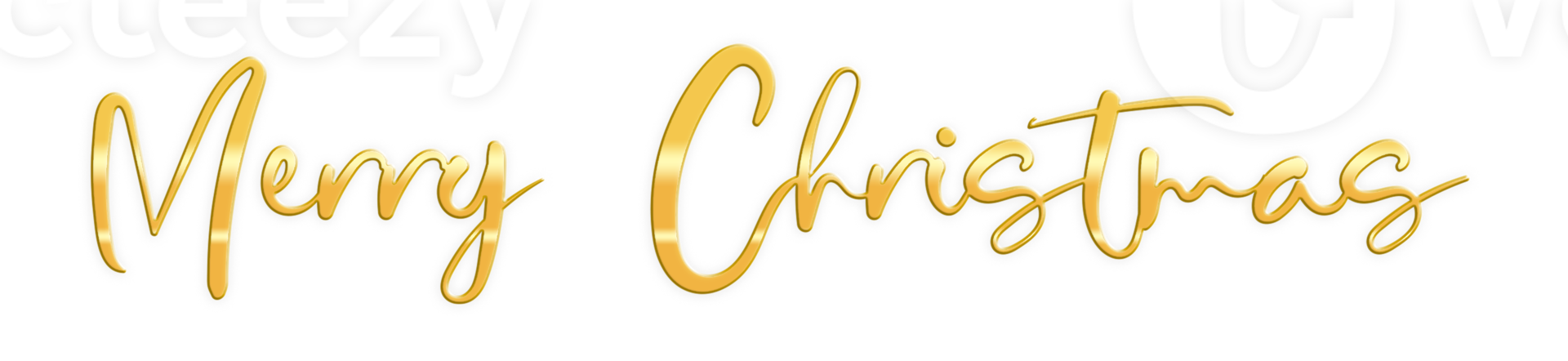 Golden Text Merry Christmas cut out png