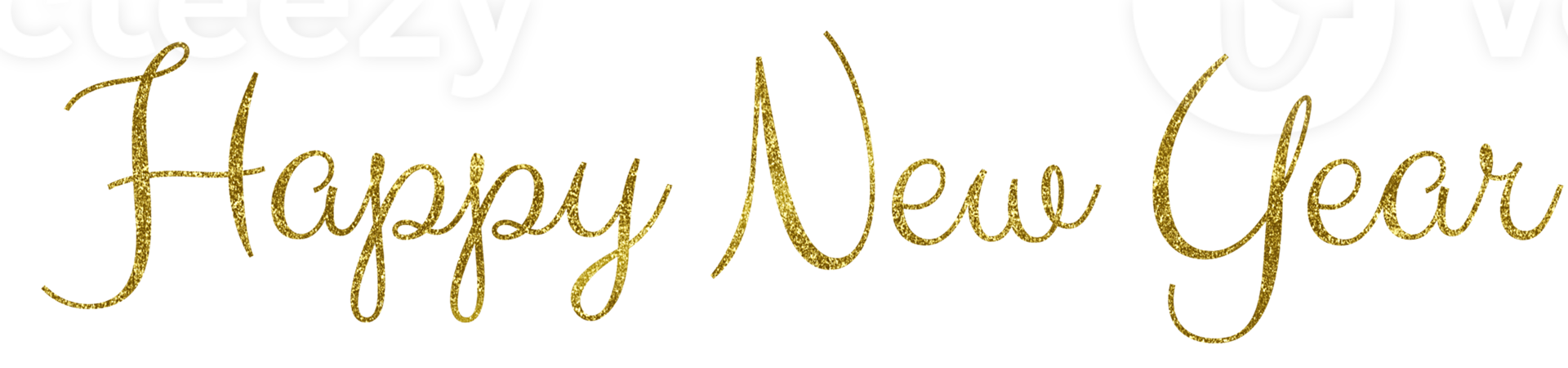 Golden Text Happy New Year cut out png