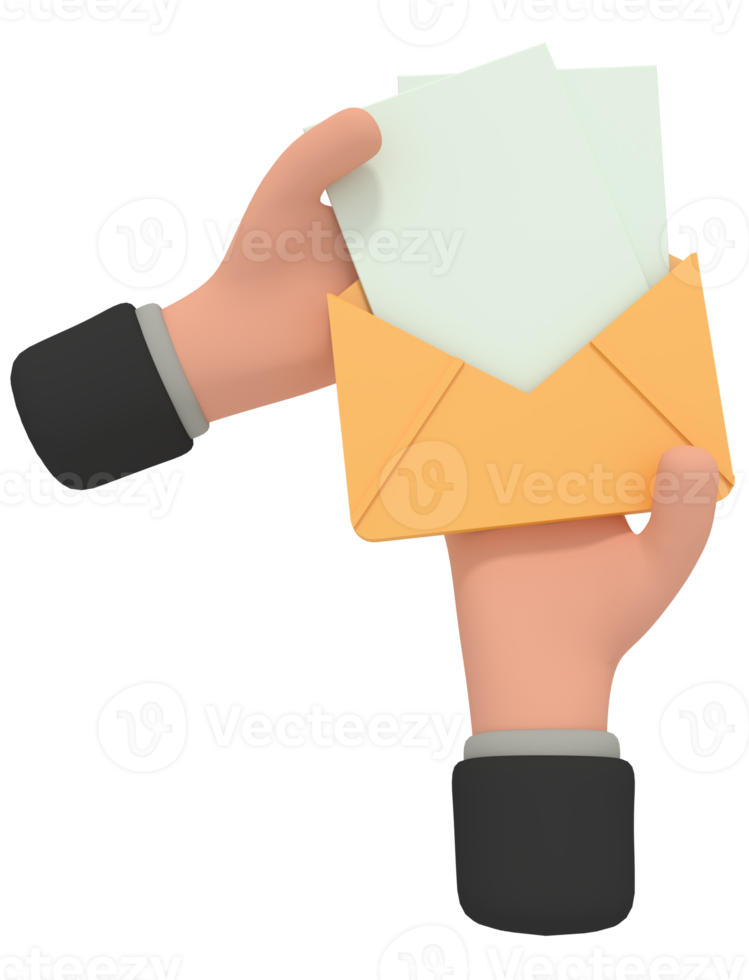 3d illustration of opening email envelope png