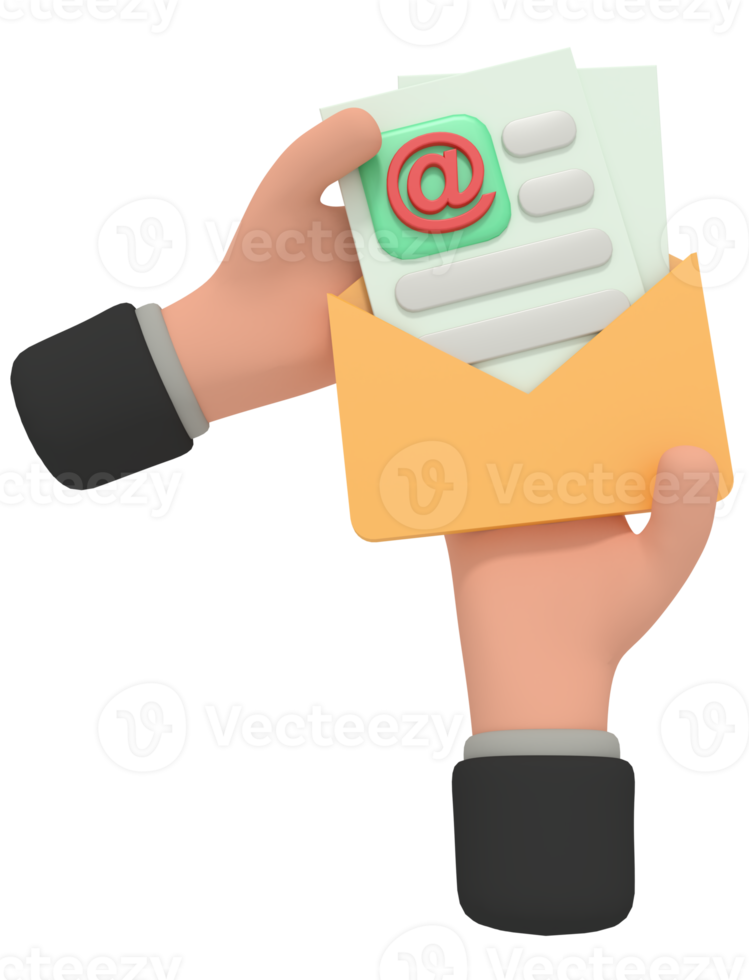 3d illustration of opening email envelope png