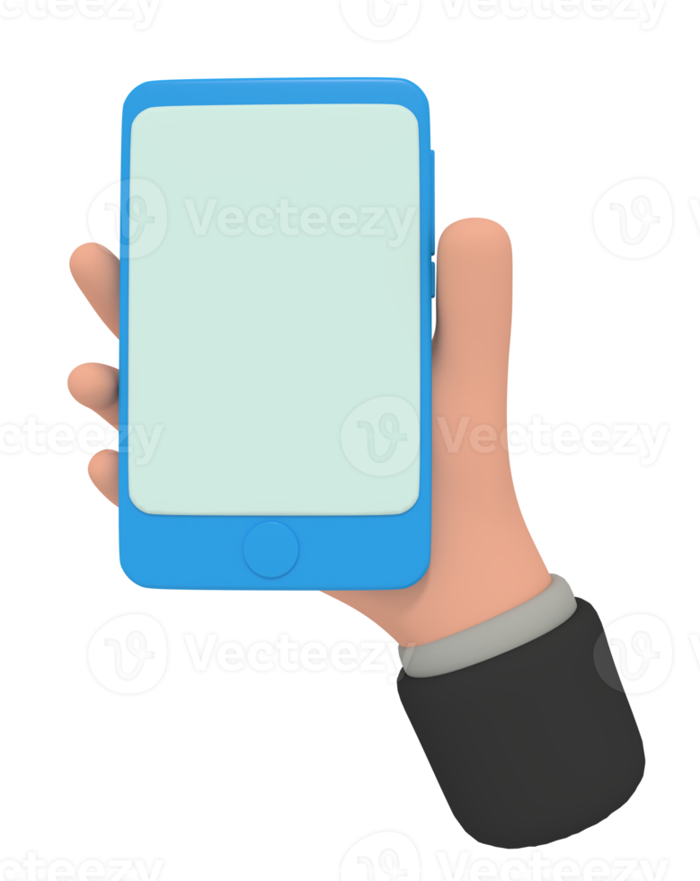 3d illustration of holding phone png