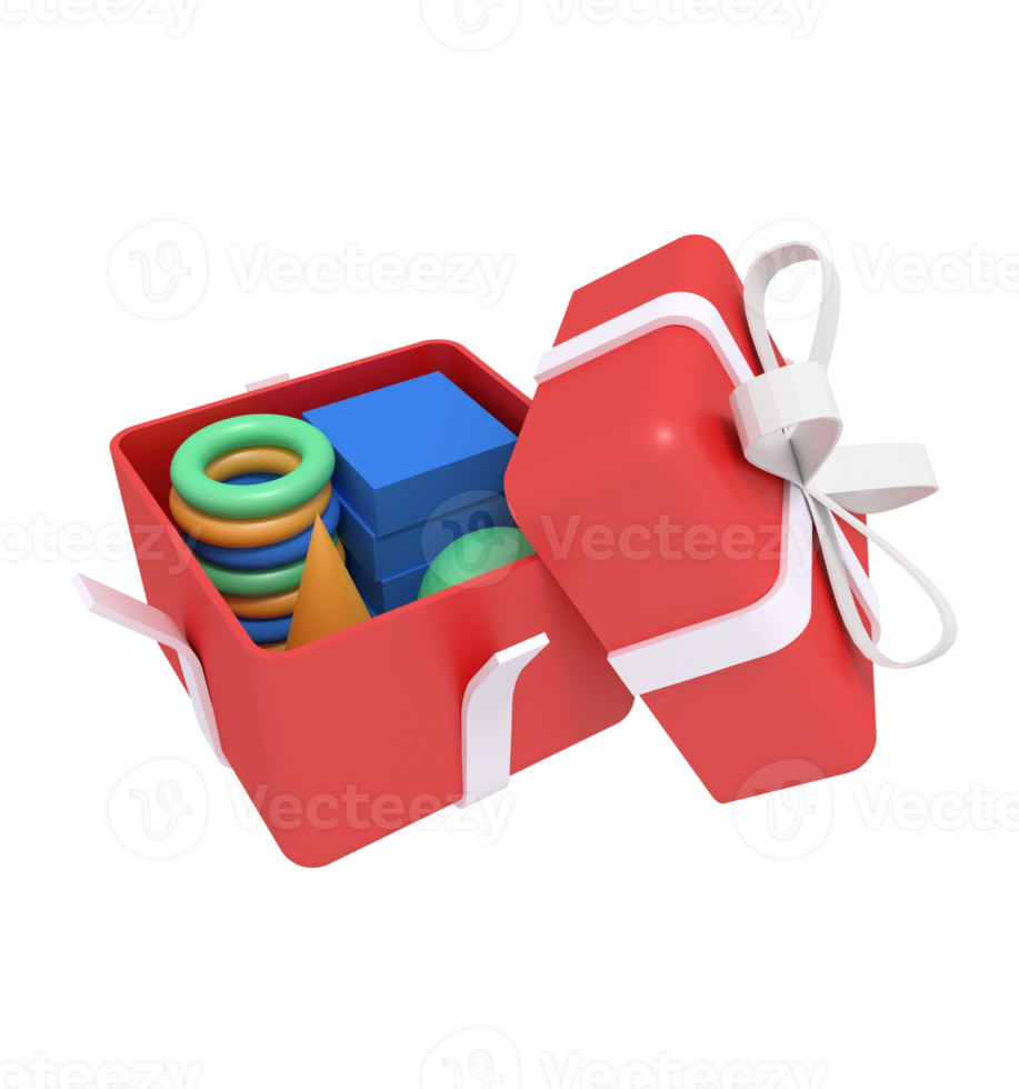 3d illustration of opening a gift box png