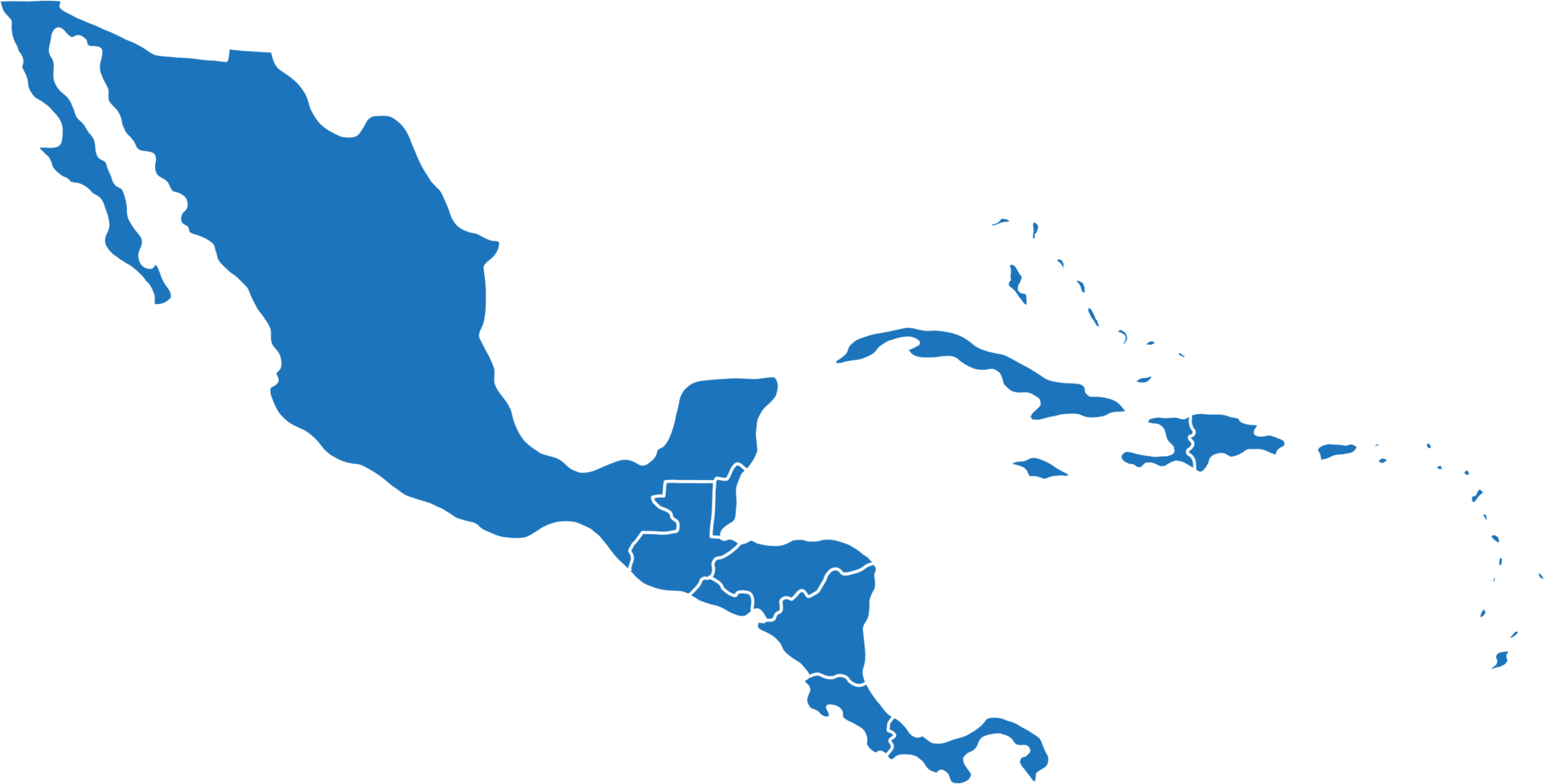 doodle freehand drawing of central america map. png