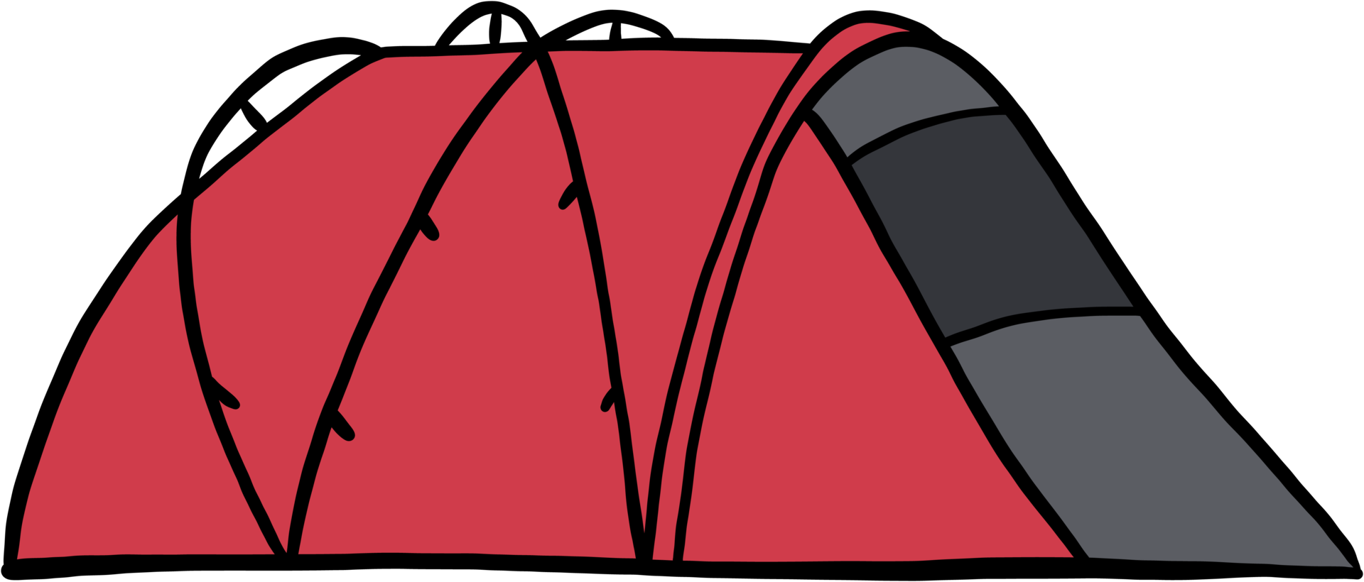 camping tent outline doodle drawing on white background. png