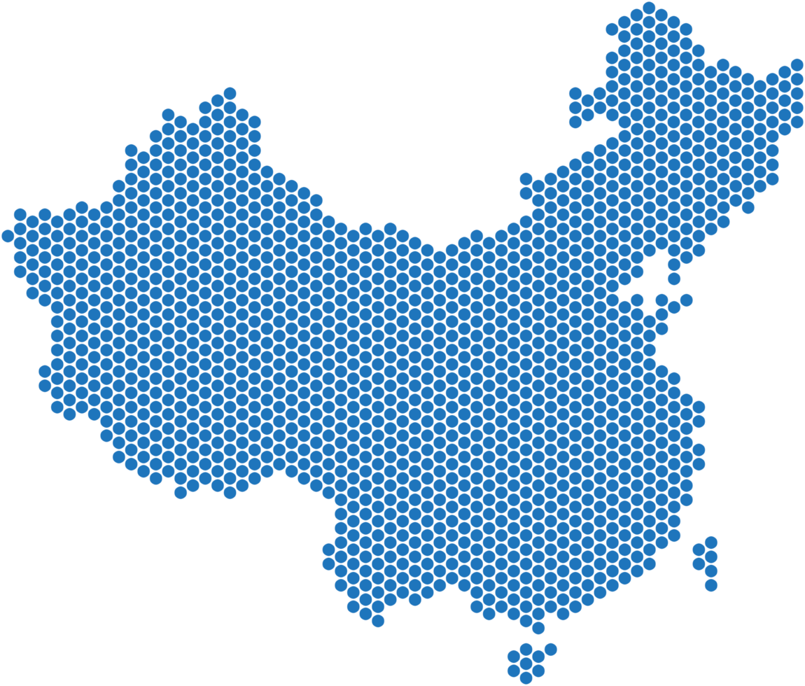 Blue circle shape China map png