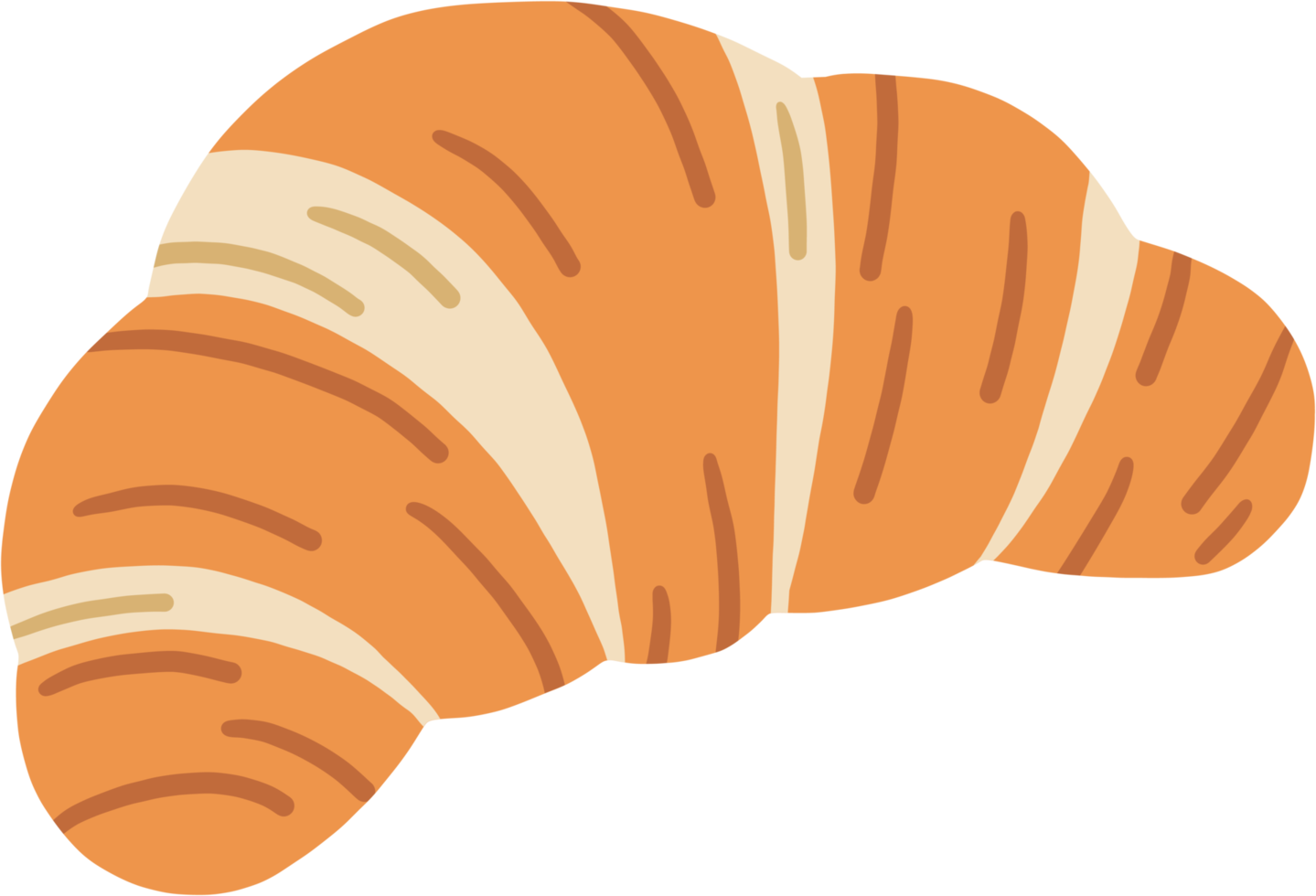 Einfachheit flaches Design von Croissantbrot. png