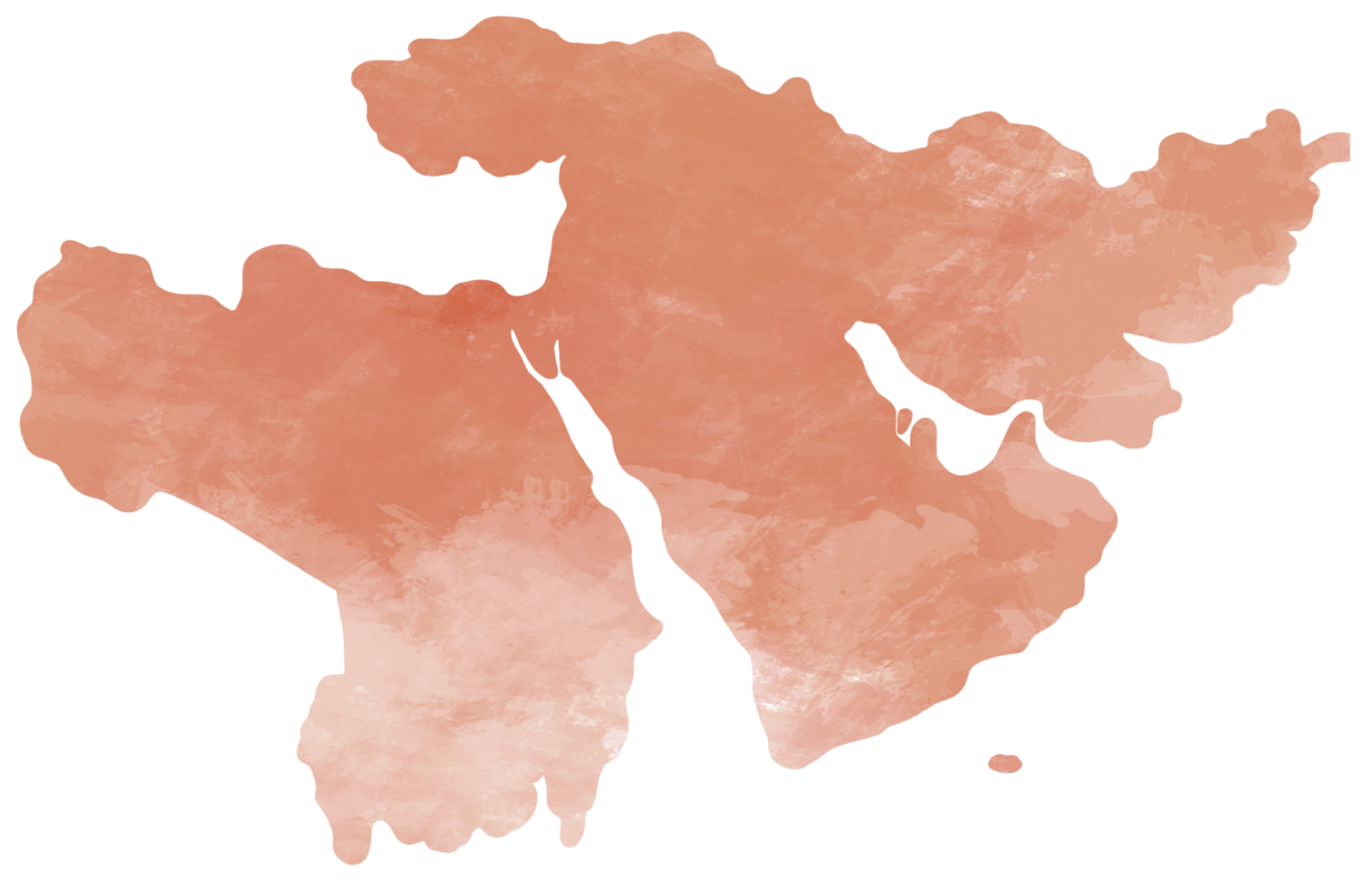 doodle freehand drawing of middle east map. png