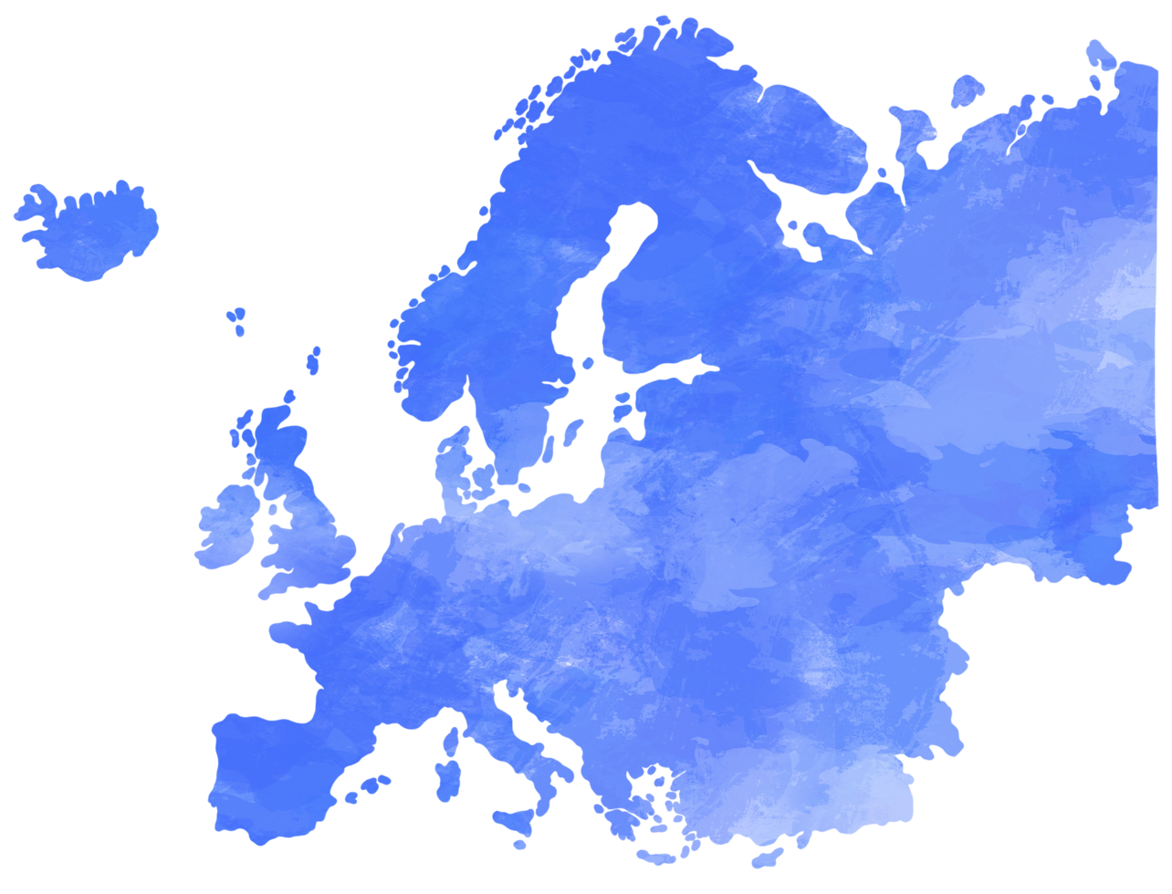 doodle freehand drawing of europe map. png