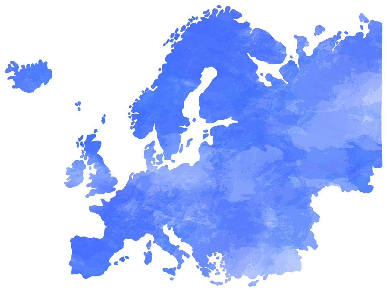 doodle dessin à main levée de la carte de l'europe. png