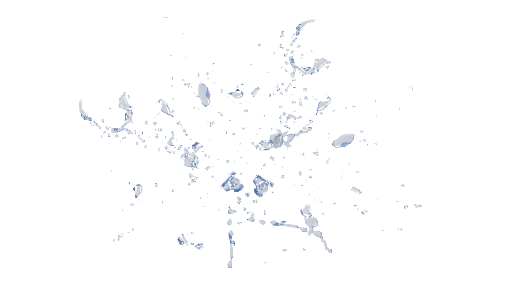 salpicaduras de agua con gotitas sobre fondo negro. ilustración 3d png