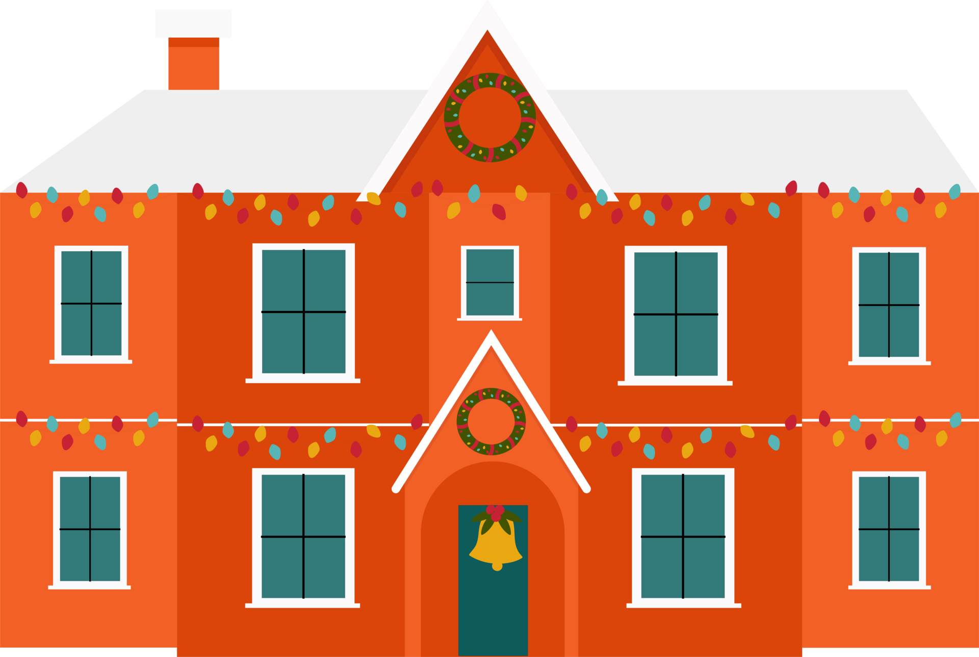 Free The House Is Brown With High Windows Decorated For Christmas free-the-house-is-brown-with-high-windows-decorated-for-christmas