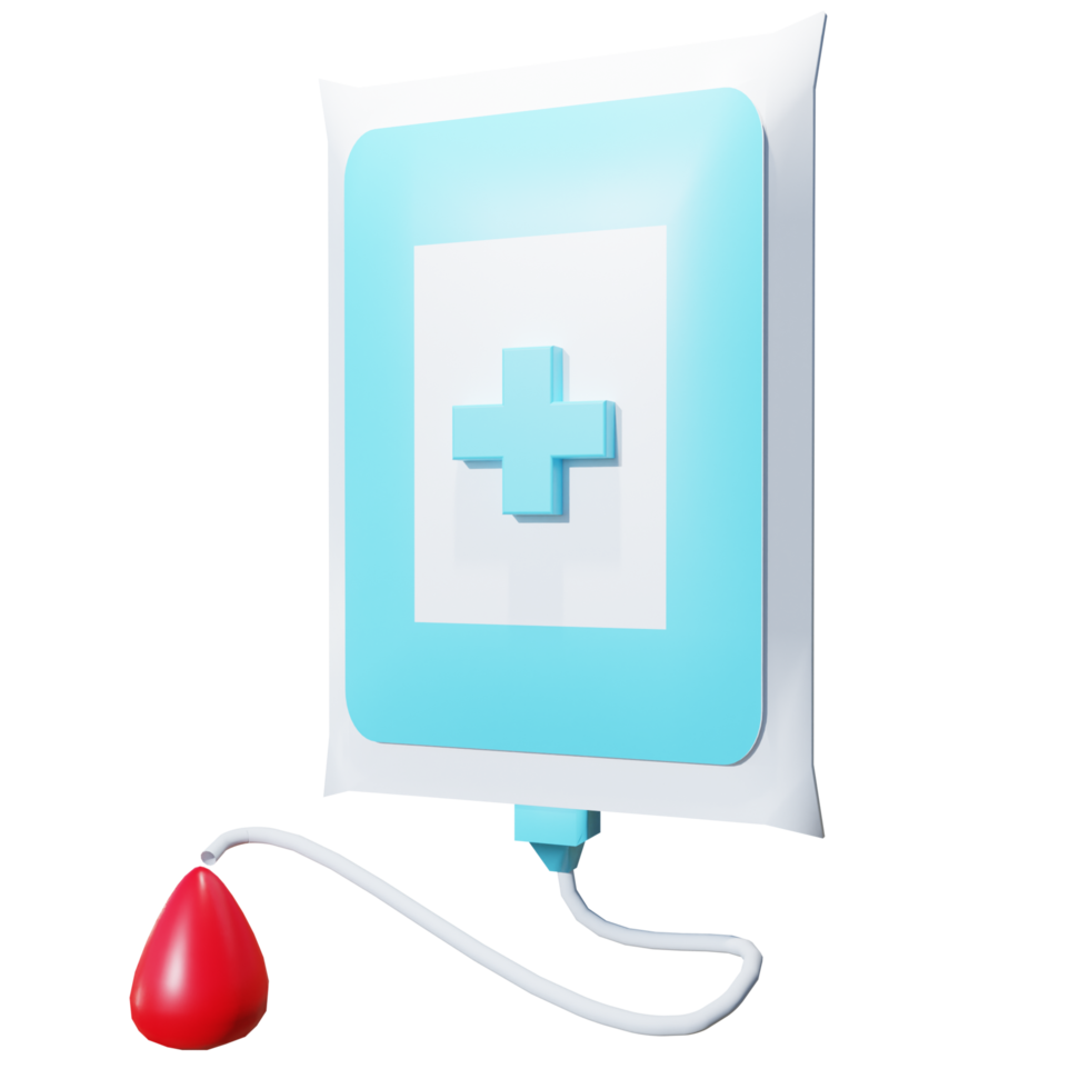 3D Render Blood Bag png