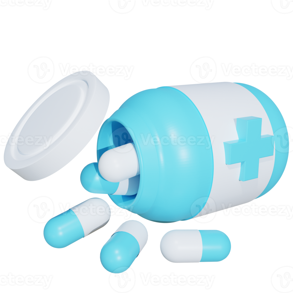 3D Render Medicine Jar png