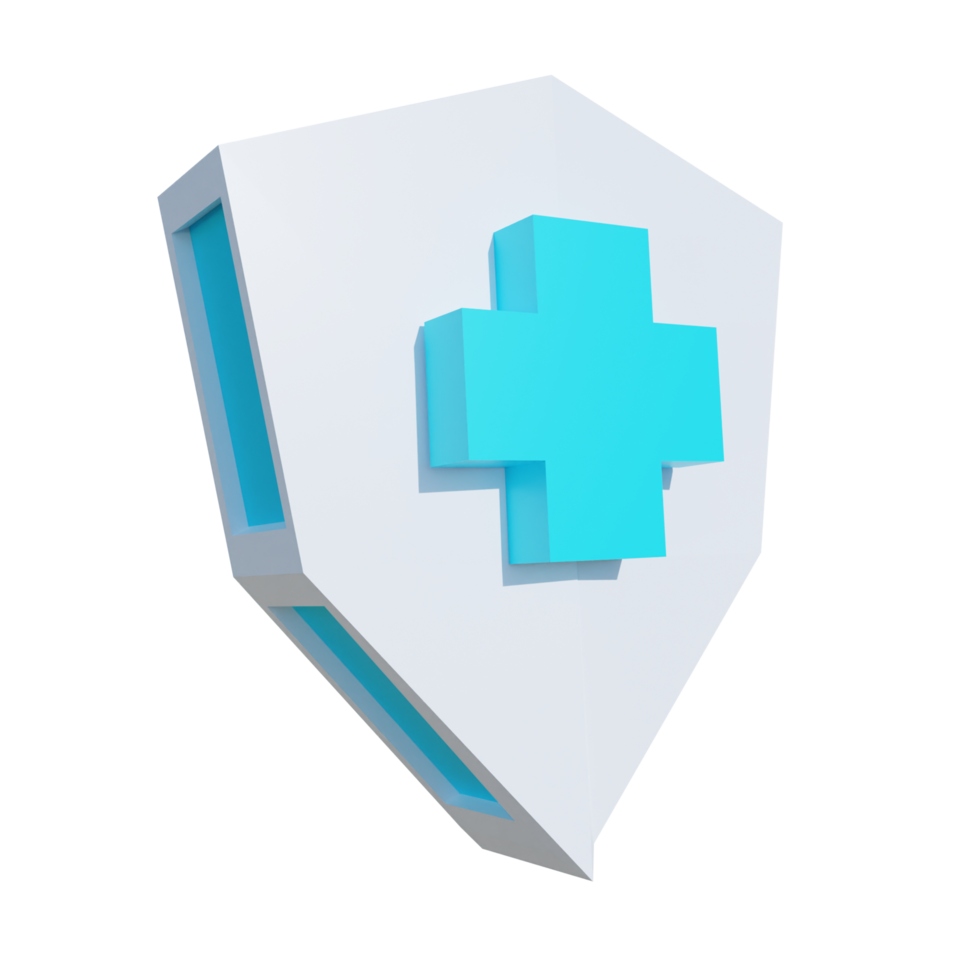 ilustração de escudo médico 3d png