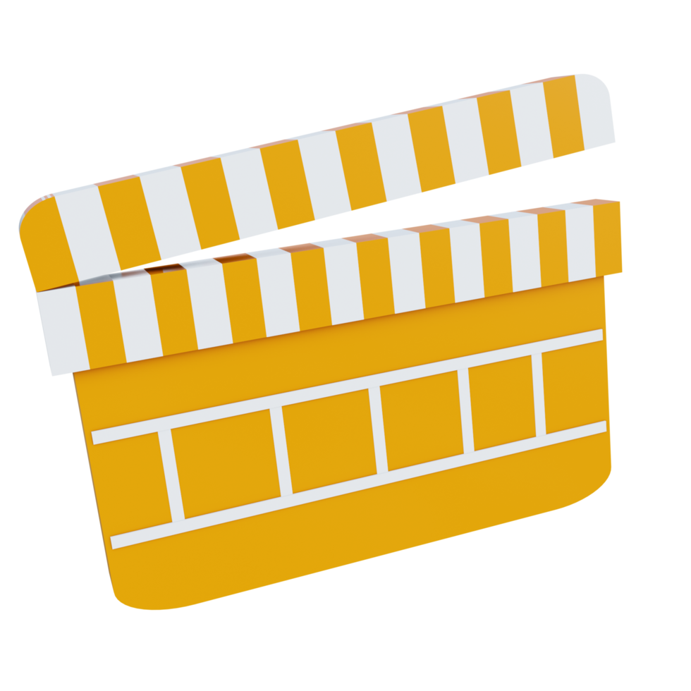 Movie Clapperboard 3D Icon png