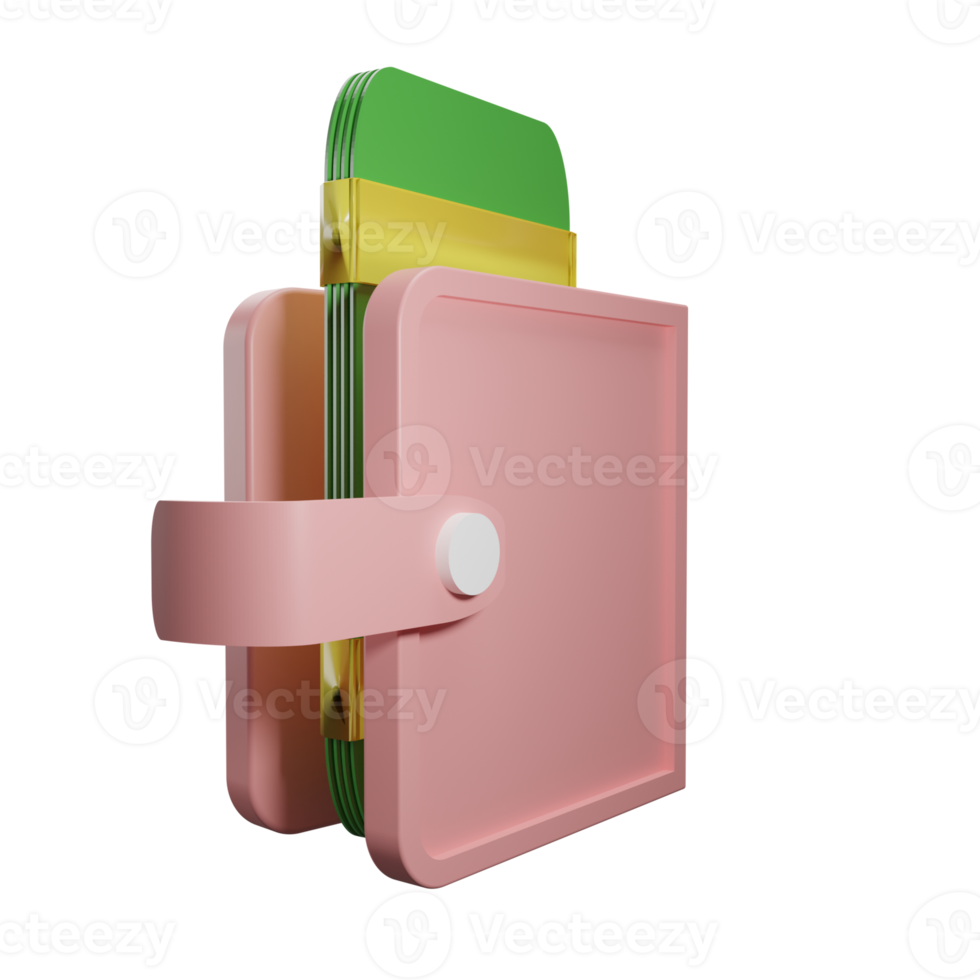 Pink wallet with money. the concept for business  web sites  online shop  finance. png