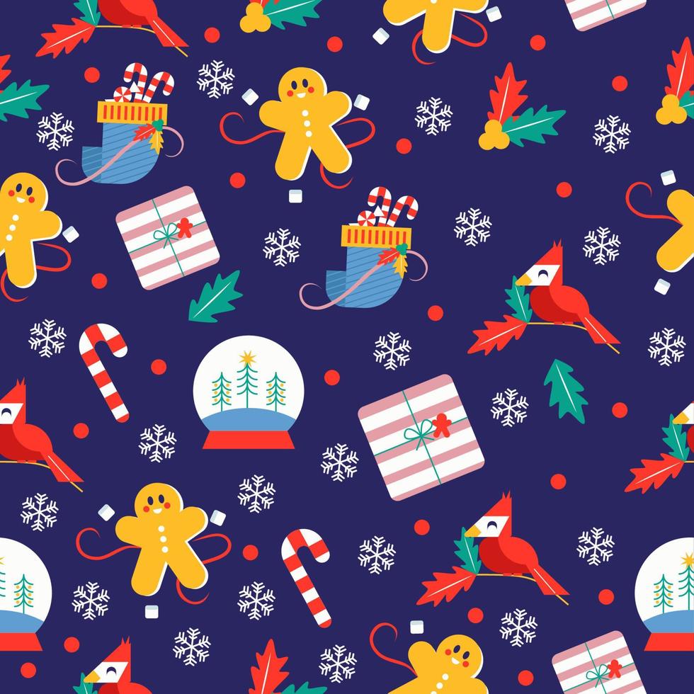 Seamless Cute Christmas Background vector