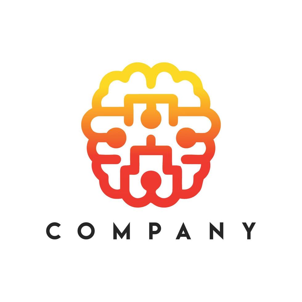 Brain Technology Logo, Brain Artificial Intelligence Logo vector