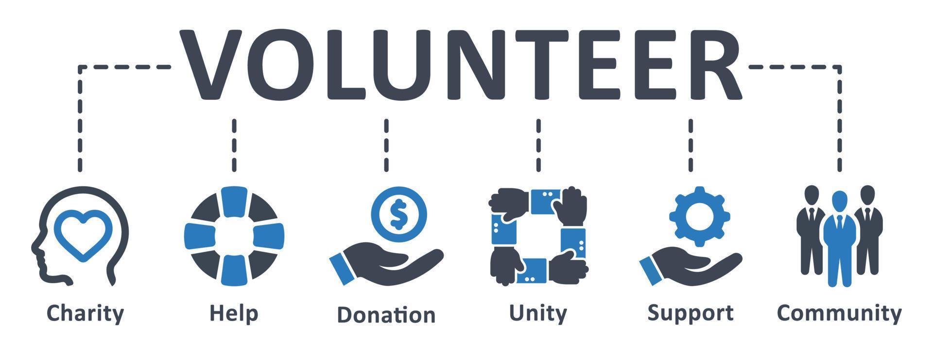 Volunteer icon - vector illustration . volunteer, charity, help, together, support, unity, donation, community, assistant, social, service, infographic, template, concept, banner, icon set, icons .