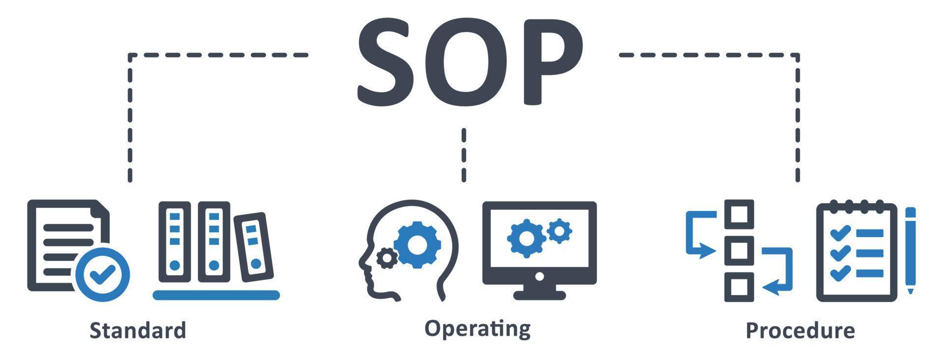 SOP icon - vector illustration . sop, standard, operating, procedure