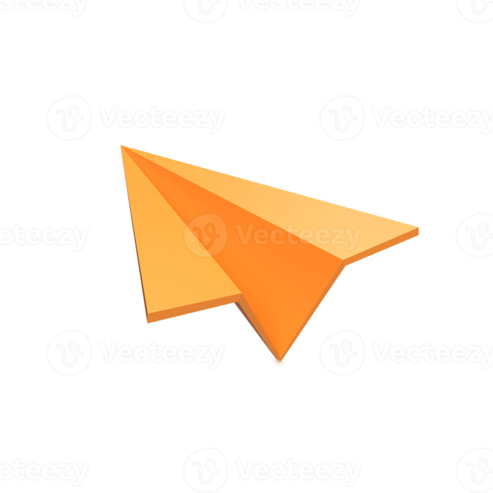 Plane paper. 3d render illustration png