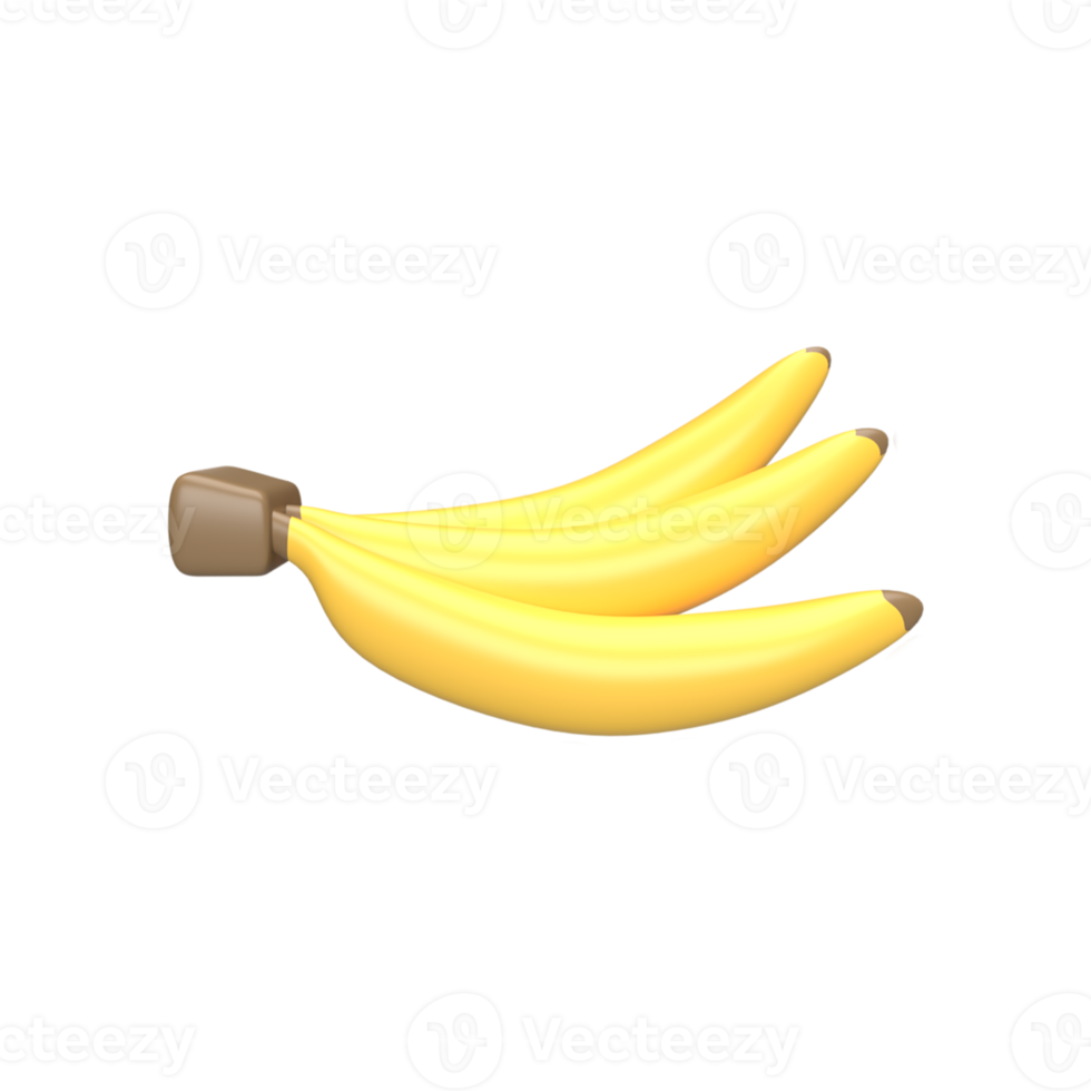 banana. ilustração de renderização 3D png