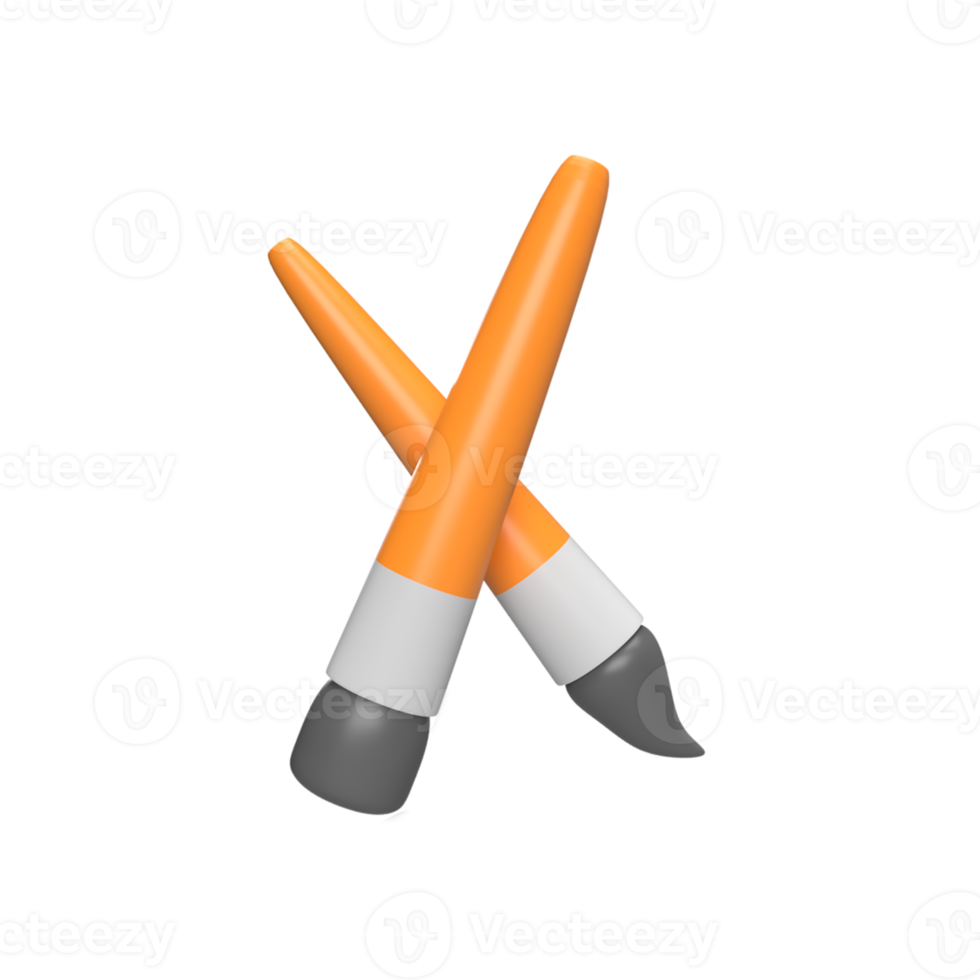 Paintbrush. 3d render illustration 13079693 PNG