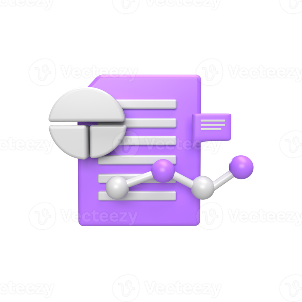 Data Analysis. 3d render illustration png