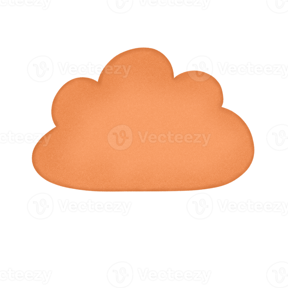 hand drawn orange cloud png