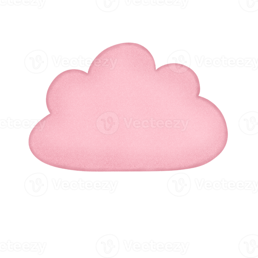 hand drawn pink cloud for decorative png