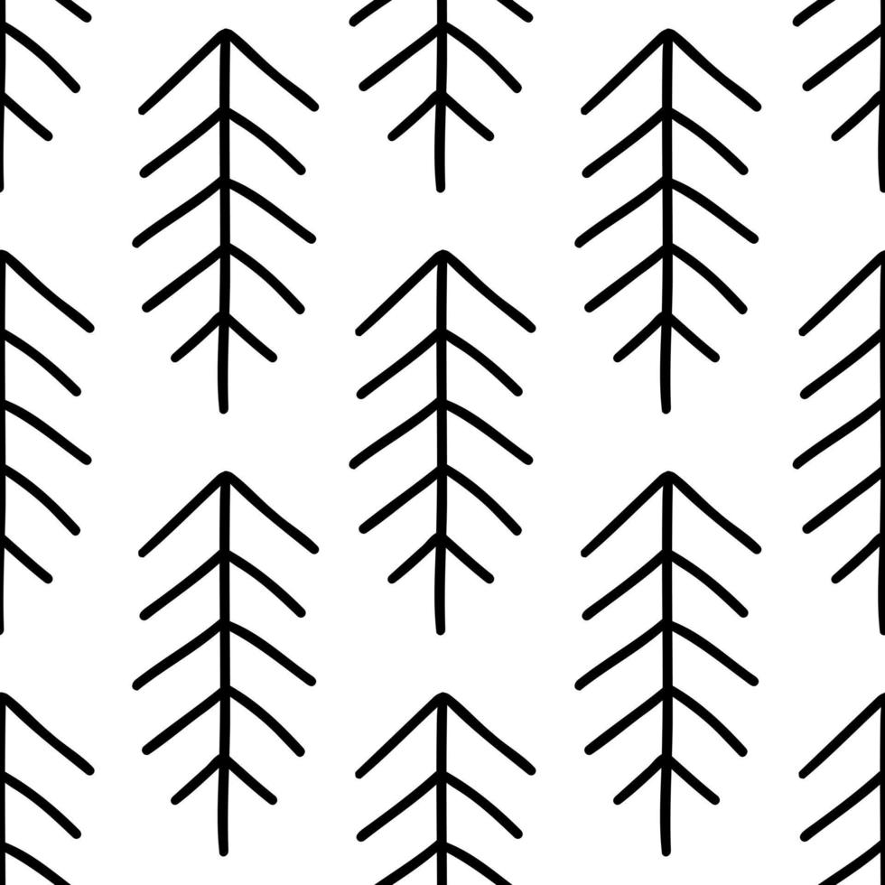 Christmas trees pattern in modern scandinavian style in vector. Abstract nordic geometric design for winter decoration interior, print posters, greeting card, business banner, wrapping. vector
