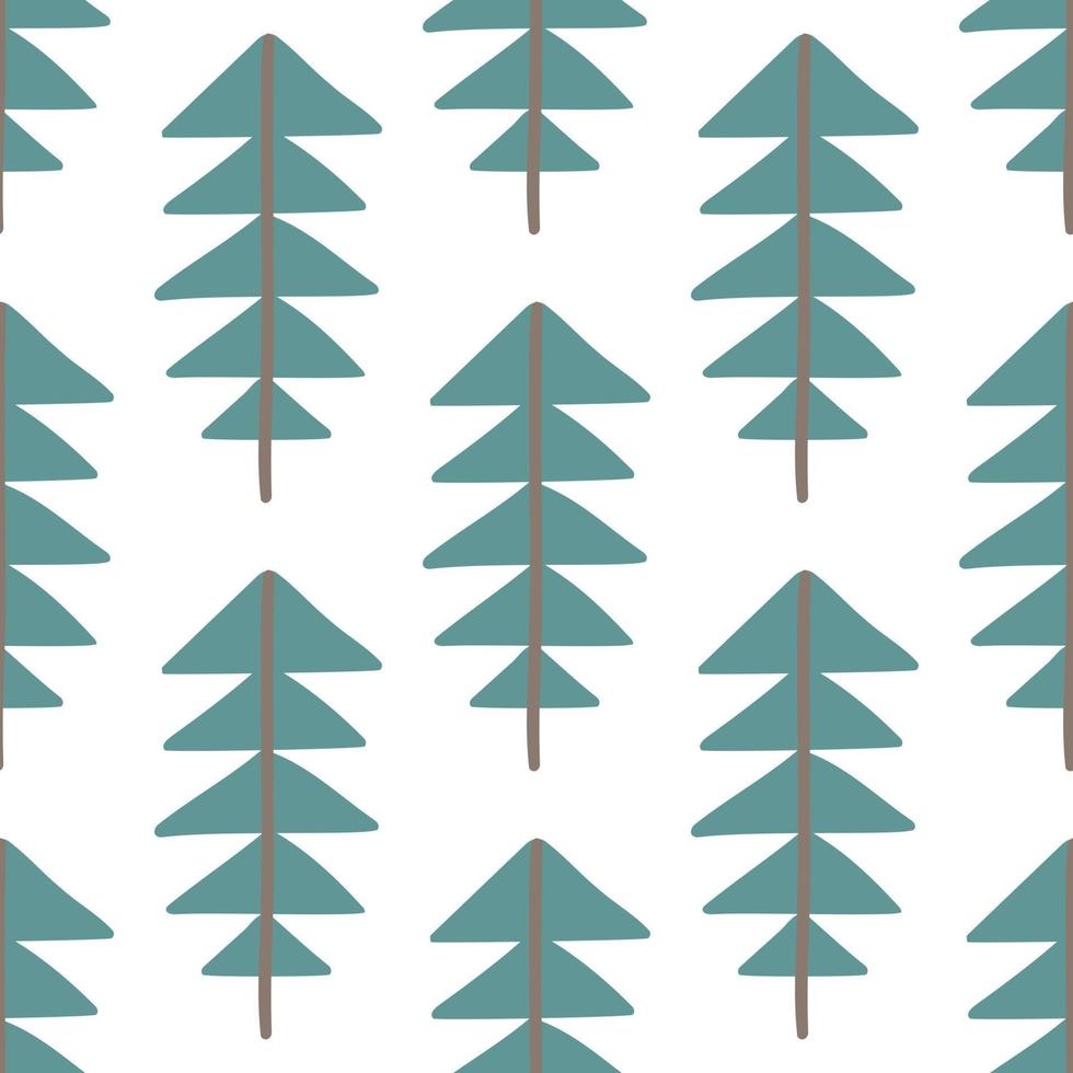 Christmas trees pattern in modern scandinavian style in vector. Abstract nordic geometric design for winter decoration interior, print posters, greeting card, business banner, wrapping. vector