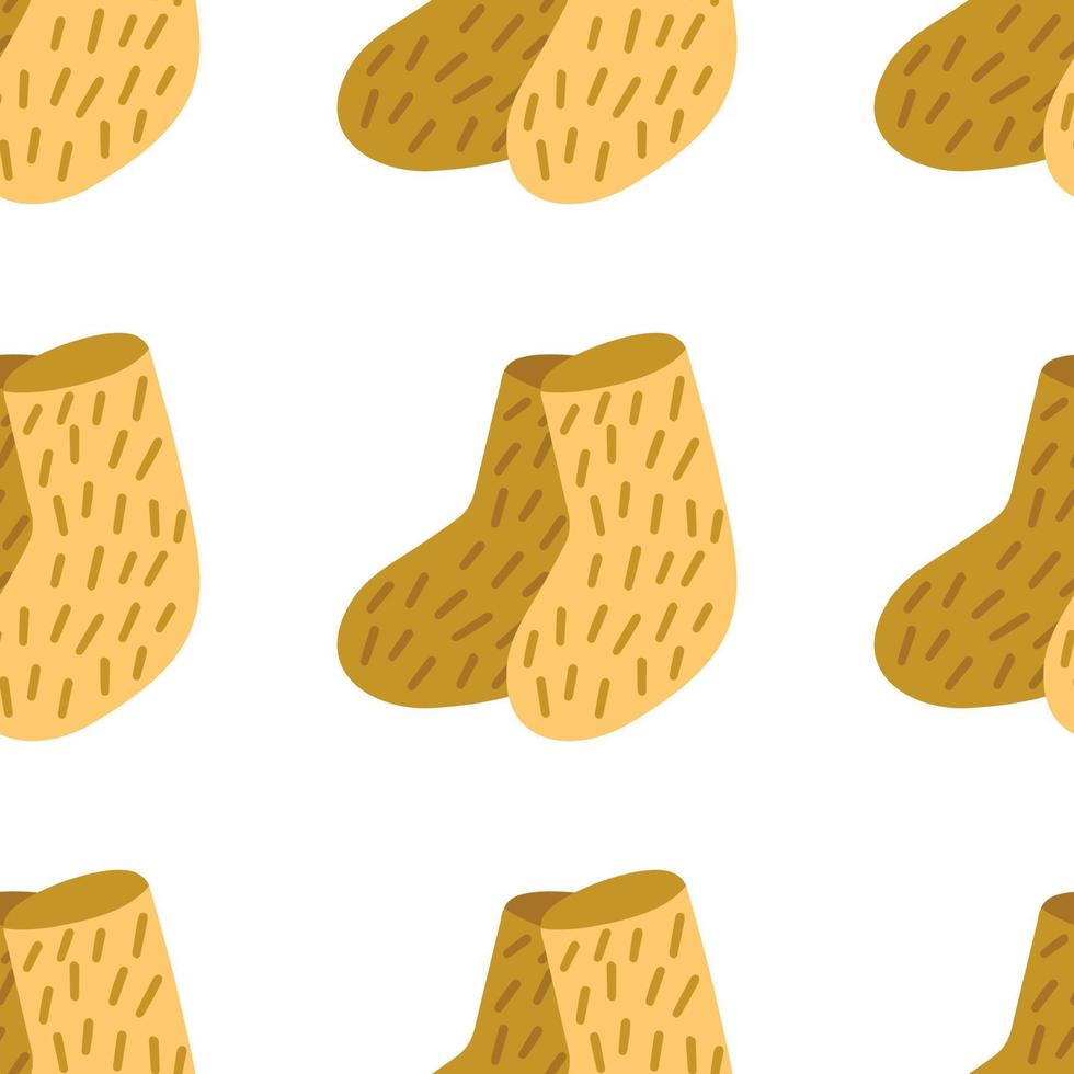 Cute felt bootes pattern in cartoon style in vector. Design for winter decoration interior, print posters, greeting card, business banner, wrapping. vector