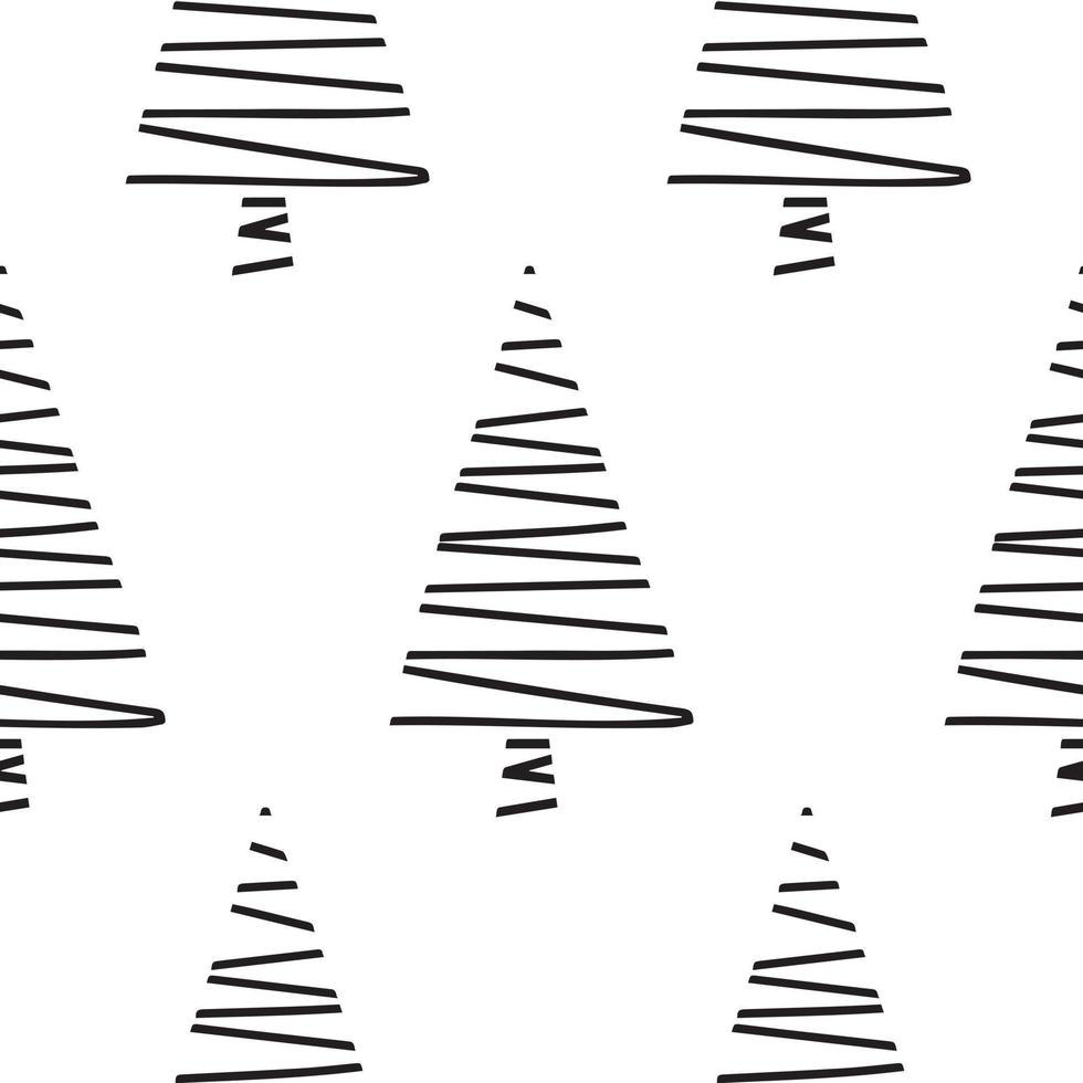 Christmas trees pattern in modern scandinavian style in vector. Abstract nordic geometric design for winter decoration interior, print posters, greeting card, business banner, wrapping. vector