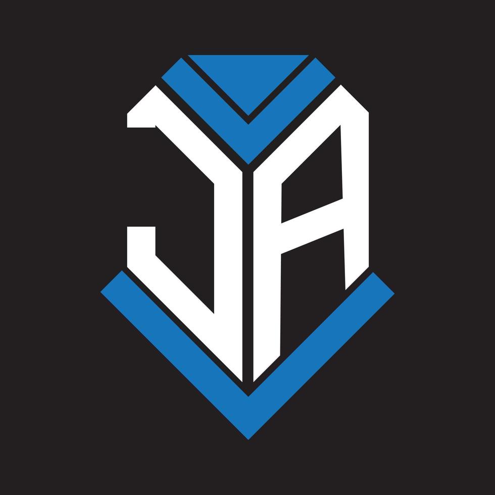 JA letter logo design on black background. JA creative initials letter logo concept. JA letter design. vector