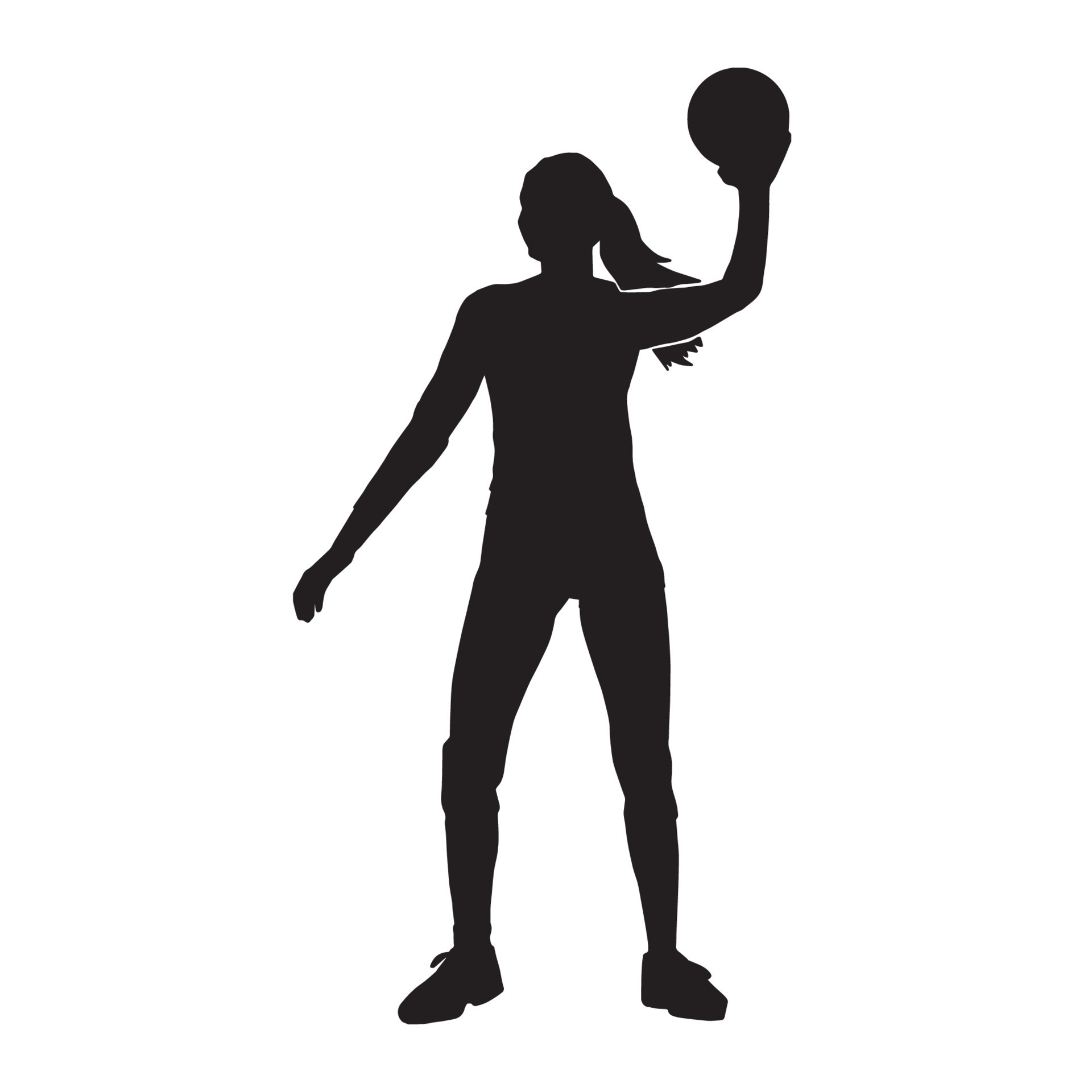 female beach volleyball athlete vector silhouette on white background ...
