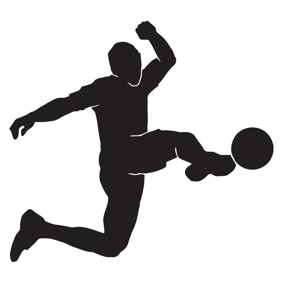 Male football player vector silhouette on white background 13080559 ...