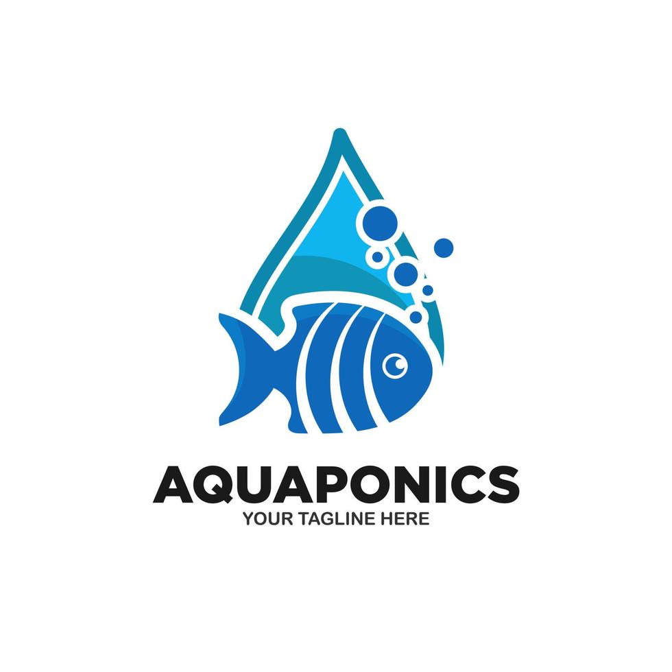 plantilla de vector de logotipo de acuaponia