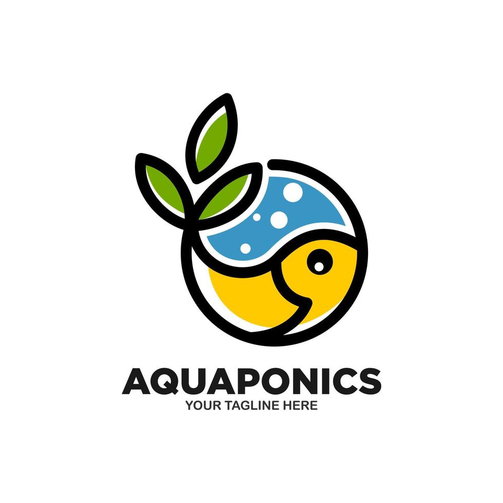 plantilla de vector de logotipo de acuaponia