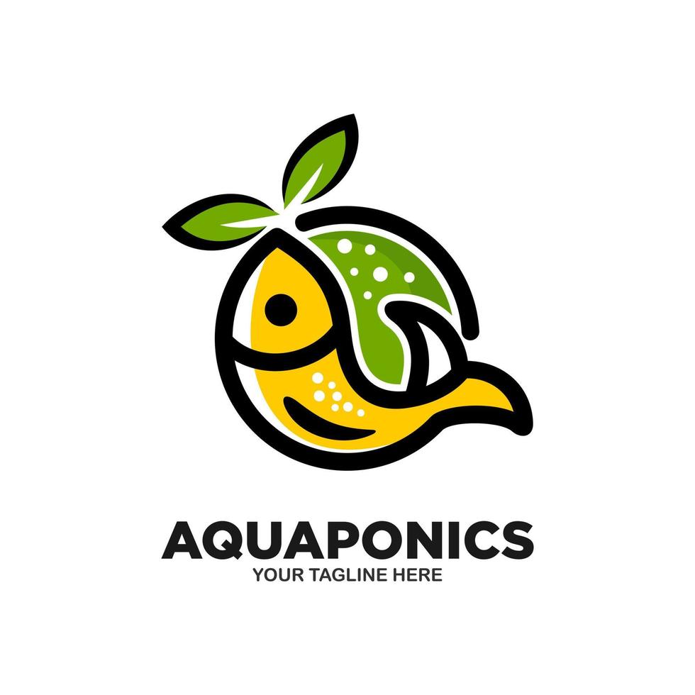 plantilla de vector de logotipo de acuaponia