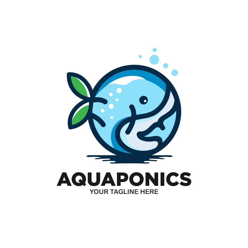 plantilla de vector de logotipo de acuaponia