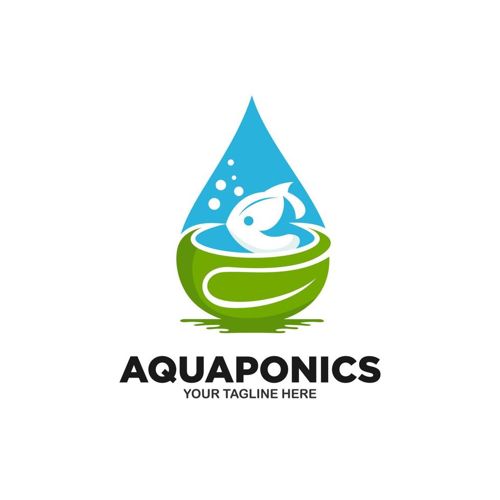Aquaponics Logo Vector Template