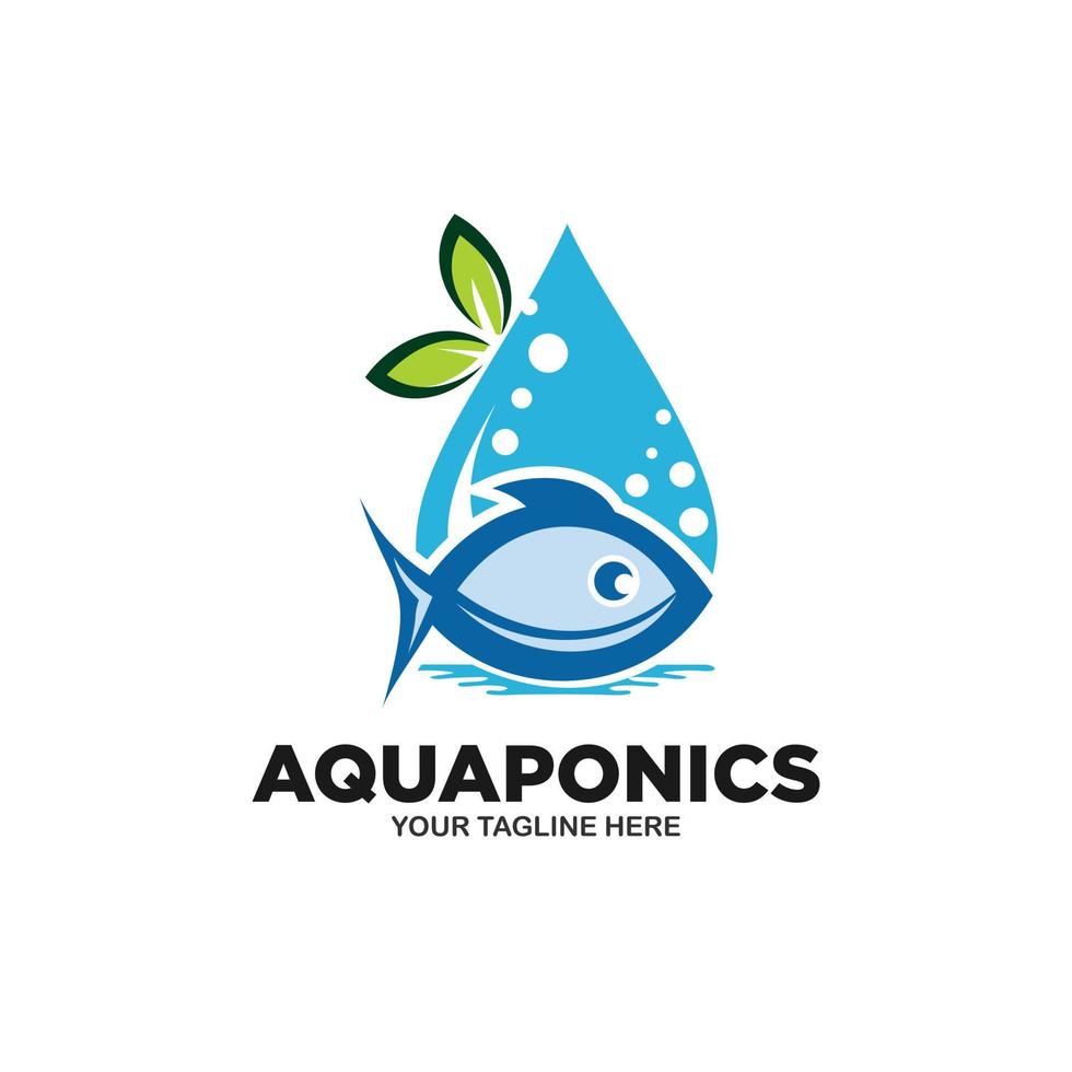 plantilla de vector de logotipo de acuaponia