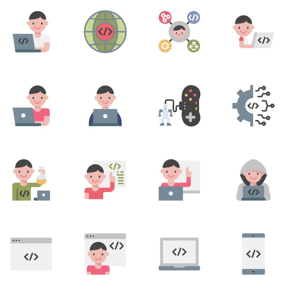 vector de icono de codificación de niños, estudio, desarrollo, tallo, robótica, educación