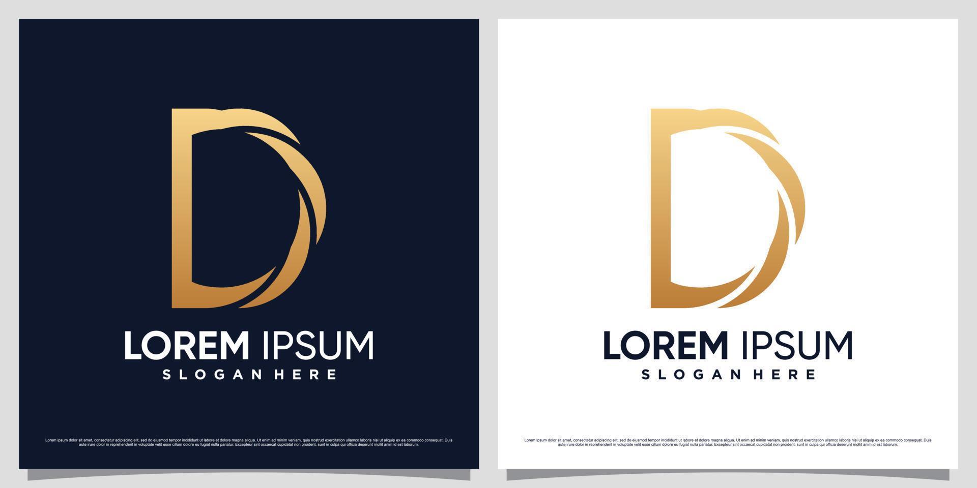 plantilla de diseño de logotipo monograma letra d con concepto único y elemento creativo vector