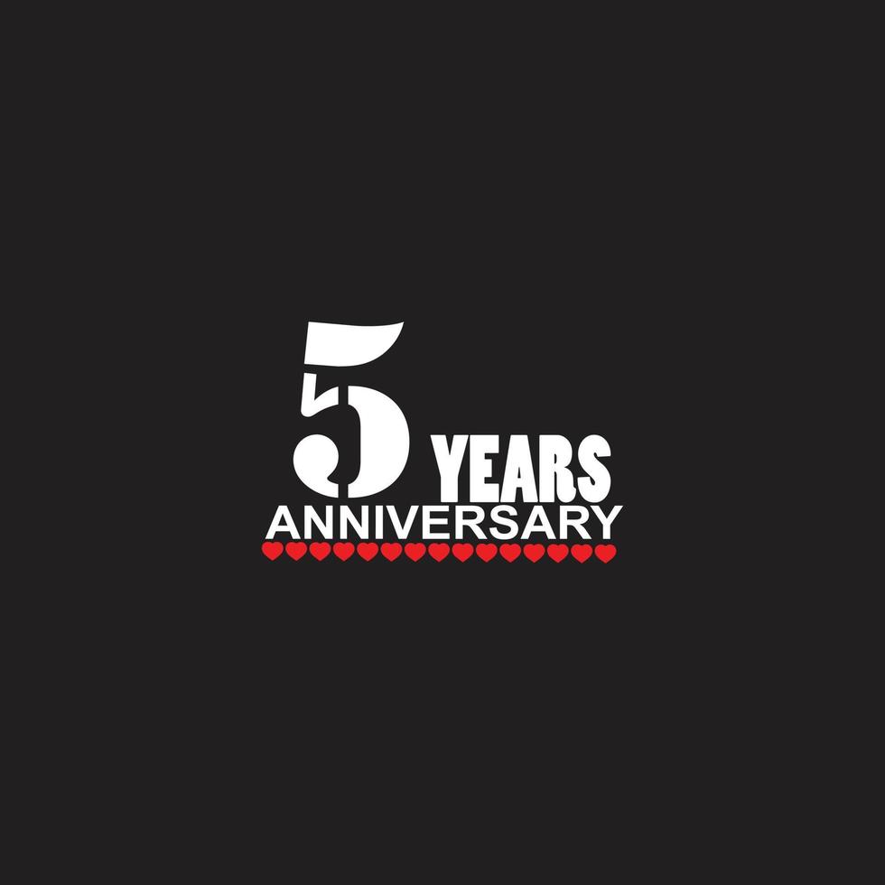 5 years anniversary celebration logotype, hand lettering, 5 year sign, greeting card vector