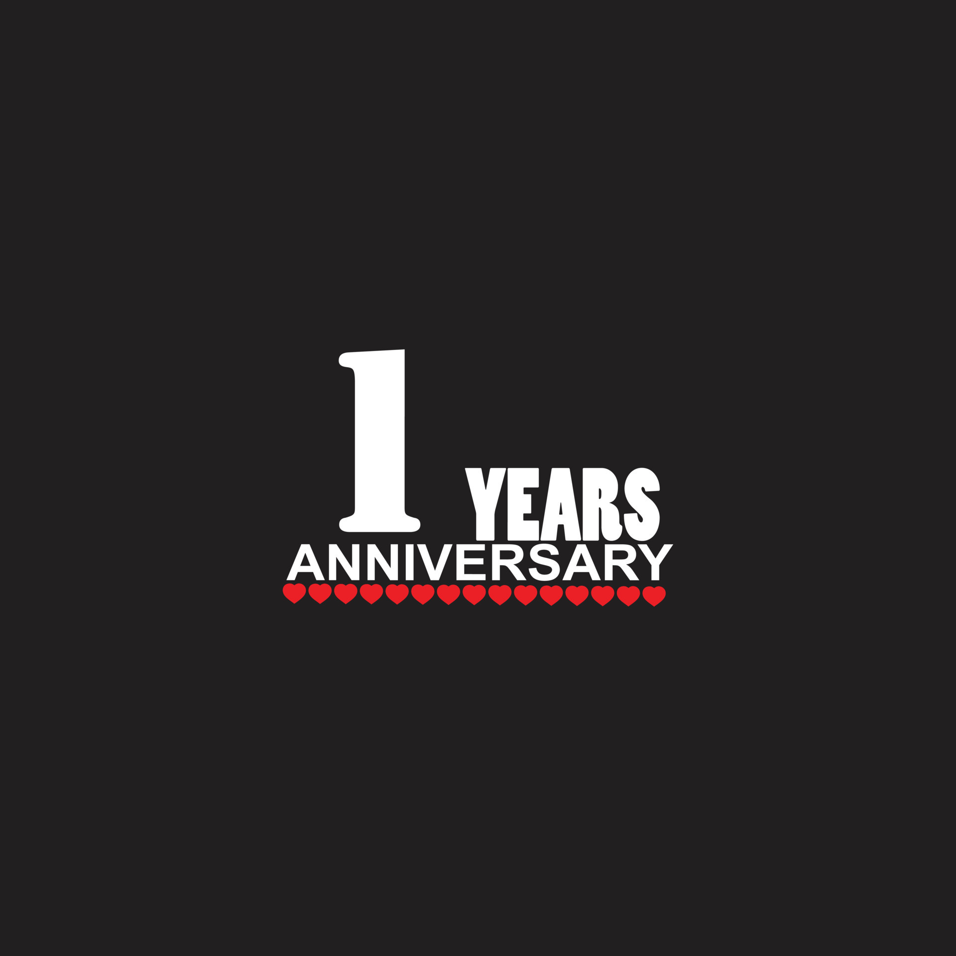 1 years anniversary celebration logotype, hand lettering, 1 year sign